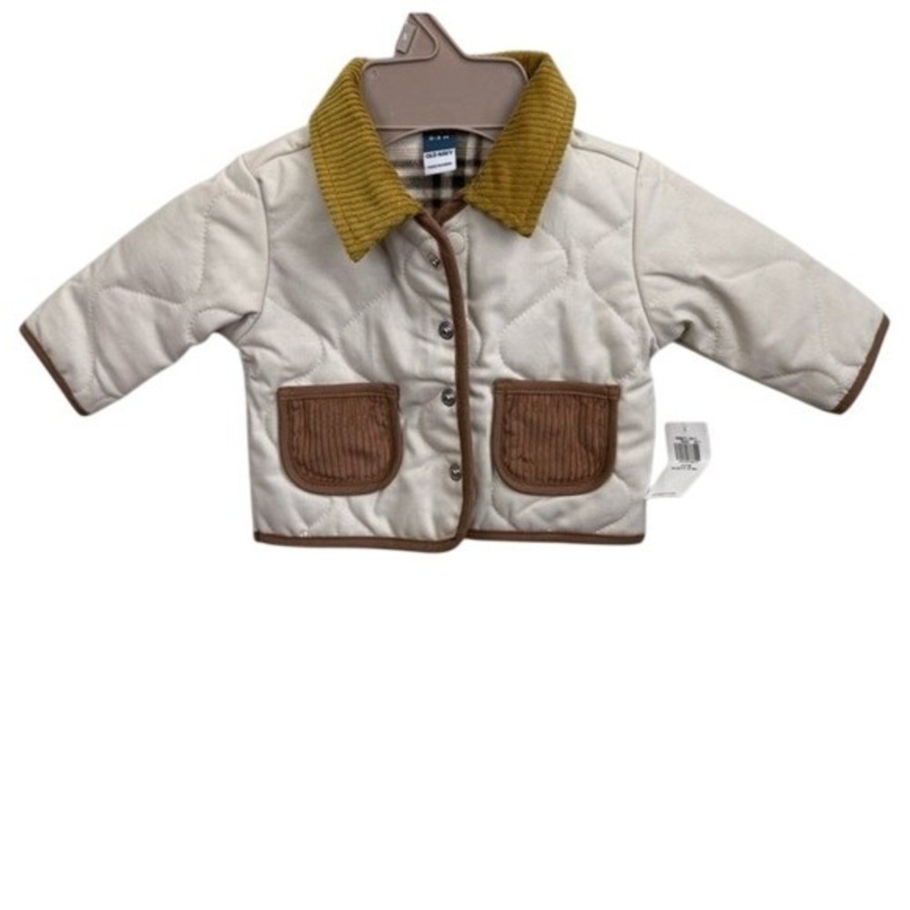 Old Navy Baby Barn Jacket Tan Brown Corduroy Utility Coat 0-3M Fall Outdoor NWT
